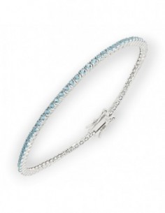 Bracciale Argento Tennis Zirconi Celesti 2MM 18CM [07cbf261]