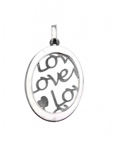 Ciondolo Argento Rodiato Piastra Love [73976ea6]