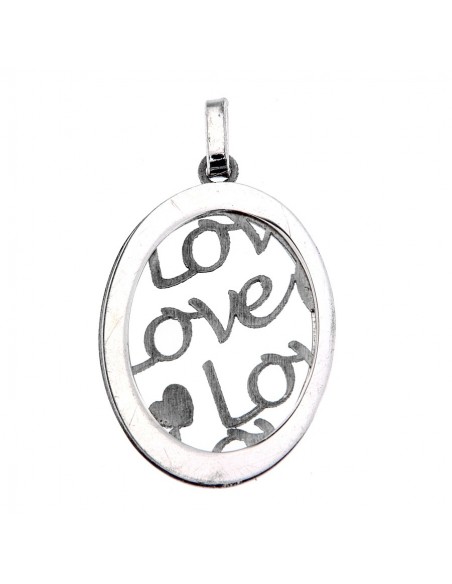 Ciondolo Argento Rodiato Piastra Love [73976ea6]