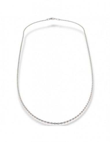 Collana Argento Rodiato Maglia Rope Sottile 3,85GR [78bb1576]