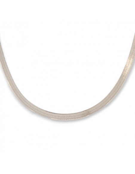 Collana Argento Rodiato Maglia Snake Schiacciata [4e318bd0]