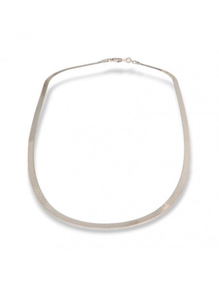 Collana Argento Rodiato Maglia Snake Schiacciata [f41e3b6a]