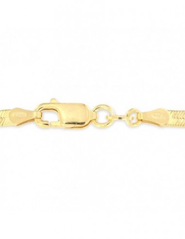 Collana Argento Dorato Maglia Snake Schiacciata [b272de90]