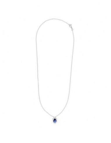 Collana Argento Rodiato Principessa Blu 8X6MM [41ca5728]