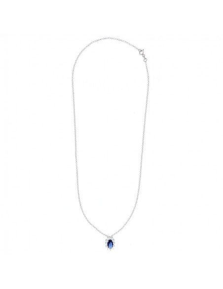 Collana Argento Rodiato Principessa Blu 8X6MM [41ca5728]