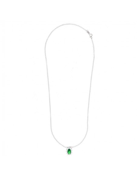 Collana Argento Rodiato Principessa Verde 8X6MM [499827fb]