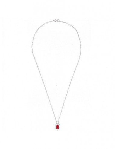 Collana Argento Rodiato Principessa Rosso 8x6MM [71fce2f5]