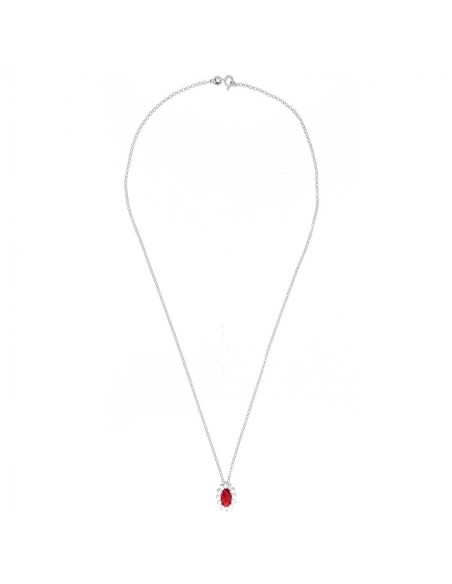 Collana Argento Rodiato Principessa Rosso 8x6MM [71fce2f5]