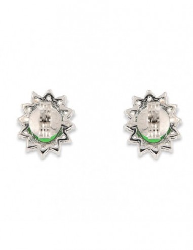 Orecchini Argento Rodiato Principessa Verde 8x6MM [e37a7aea]