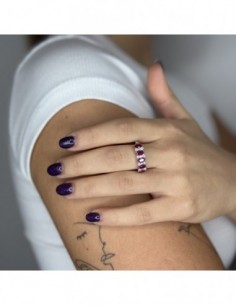 Anello Oro Bianco Riviera Zirconi Viola Bianchi [70b0b170] 2