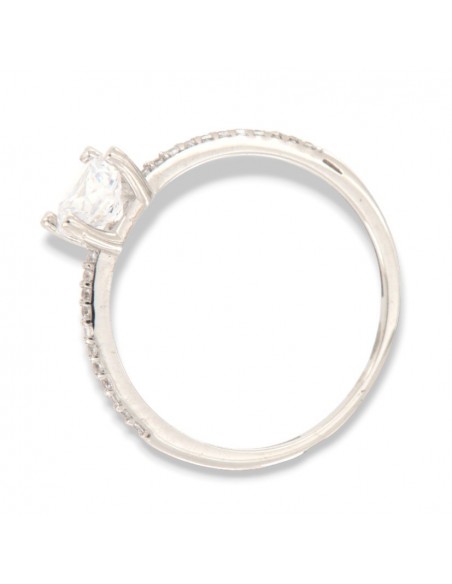 Anello Oro Bianco Solitario Zircone Bianco 6MM [39aacca9]