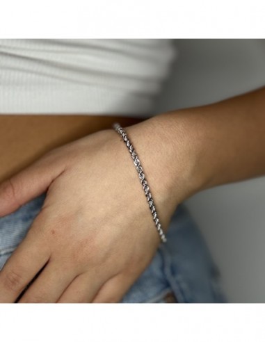 Bracciale Oro Bianco Maglia Rope 2,85GR [6198df33]