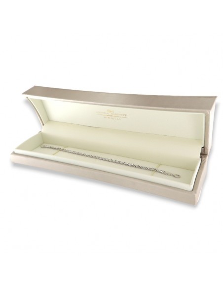 Bracciale Oro Bianco Maglia Quadrispiga 3,4GR [ffd6222b]