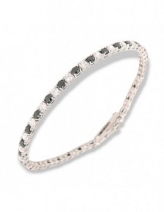 Bracciale Argento Tennis Zirconi Bianchi/Neri 3MM [e5555e74]