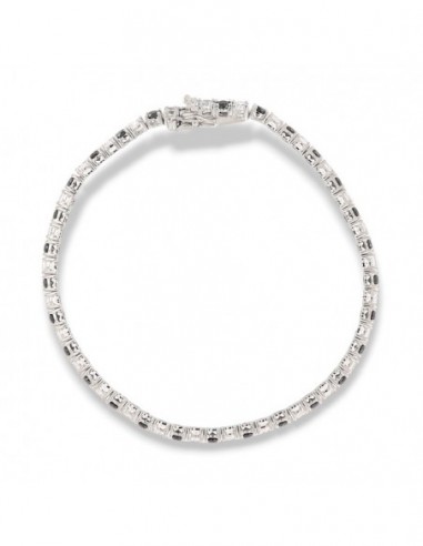 Bracciale Argento Tennis Zirconi Bianchi/Neri 3MM [64a182f1]