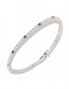 Bracciale Argento Tennis Zirconi Bianchi/Neri 2MM [52489f70]