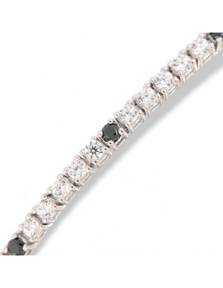 Bracciale Argento Tennis Zirconi Bianchi/Neri 2MM [e65d1dee]