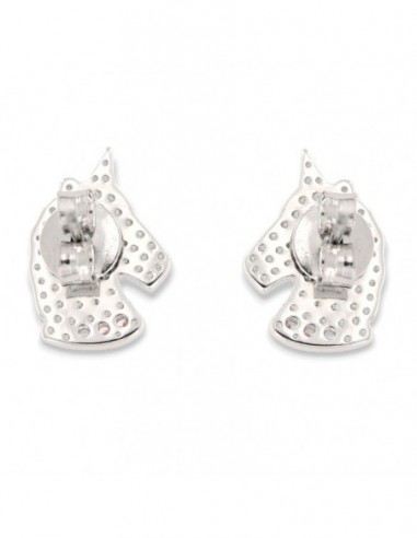 Orecchini Argento Rodiato Unicorno Zirconi Rosa [2872427d]