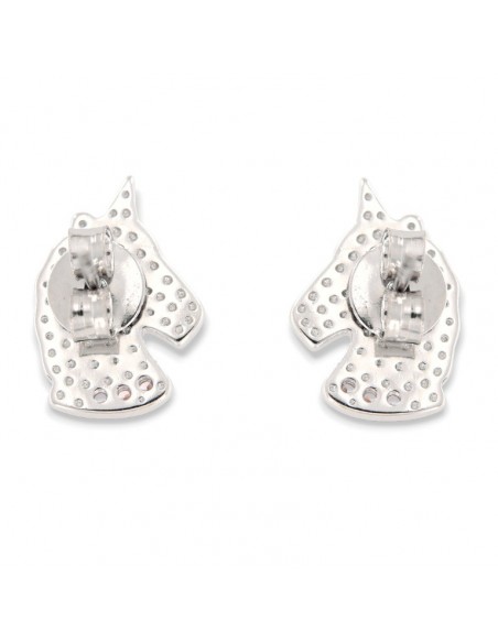 Orecchini Argento Rodiato Unicorno Zirconi Rosa [2872427d]
