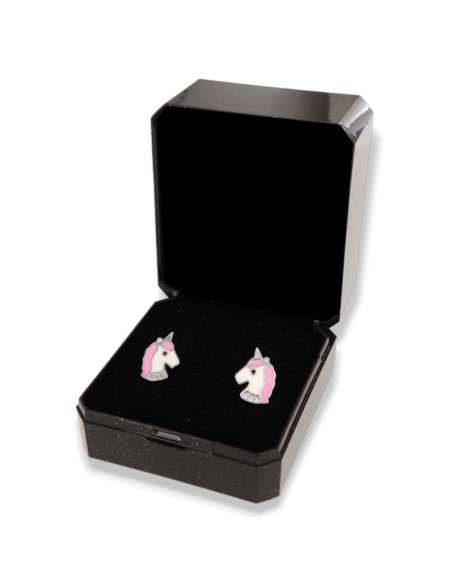 Orecchini Argento Rodiato Unicorno Zirconi Rosa [9f6f8379]