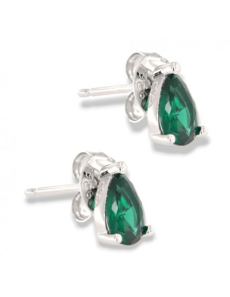 Orecchini Argento Rodiato Goccia Verde [3fc9d667]