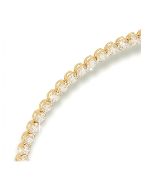 Bracciale Oro Giallo Tennis Zirconi Bianchi 3MM [495ec567]