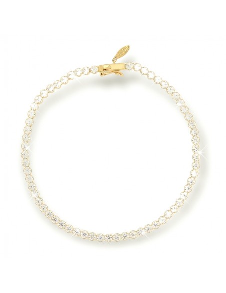 Bracciale Oro Giallo Tennis Zirconi Bianchi 3MM [fe430463]