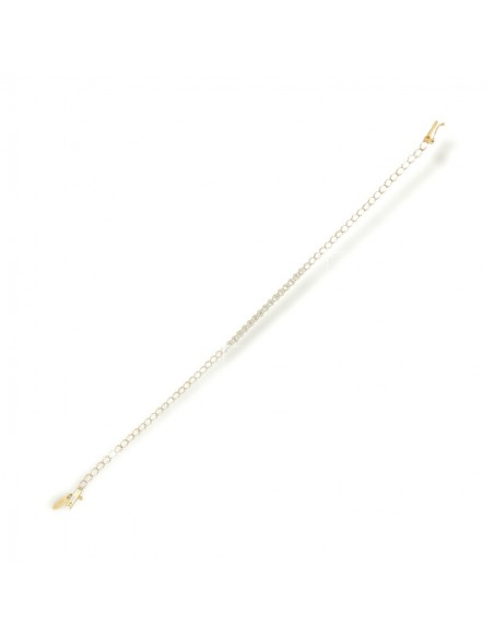 Bracciale Oro Giallo Tennis Zirconi Bianchi 3MM [fb13437d]