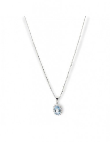 COLLANA PRINCIPESSA  ACQUAMARINA 0,64 OVALE [7a5dc6be]