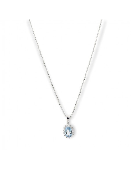 COLLANA PRINCIPESSA  ACQUAMARINA 0,64 OVALE [7a5dc6be]