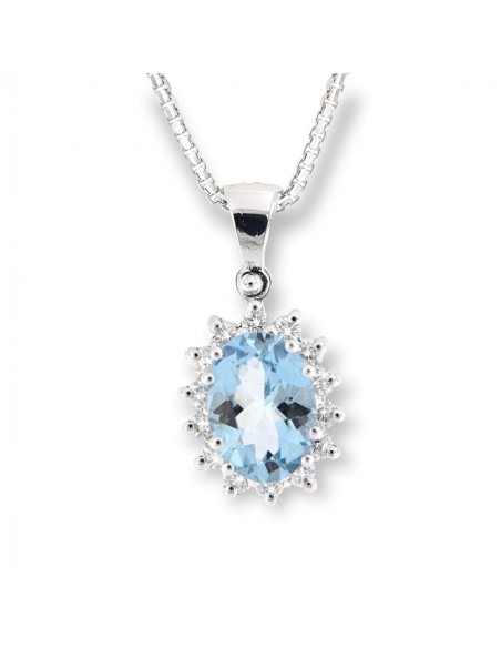COLLANA PRINCIPESSA  ACQUAMARINA 0,64 OVALE [7953fe09]