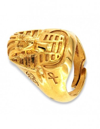 Anello Argento Rodiato Sfinge Egiziana Con  Geroglifici [9e31b49e]