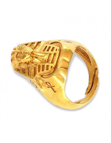 Anello Argento Rodiato Sfinge Egiziana Con  Geroglifici [640e09b6]