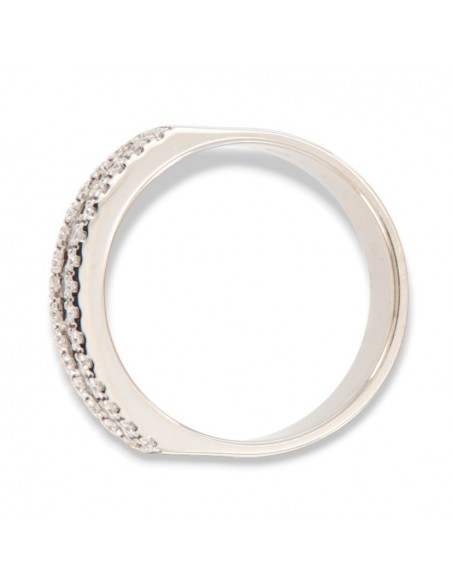 ANELLO ORO BIANCO FASCIA BROWN CENTRALI DIAMANTI [89047212]