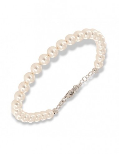 Bracciale Argento Rodiato Perle 6MM [10c77bba]