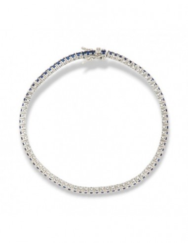 Bracciale Argento Tennis Zirconi Blu 2MM 21CM [c16d7443]