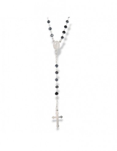 Collana Argento Rodiato Rosario Sfere Blu Notte [660c0c6d]