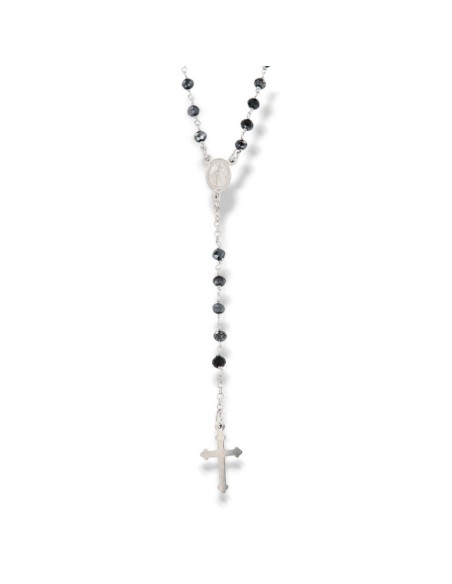 Collana Argento Rodiato Rosario Sfere Blu Notte [660c0c6d]