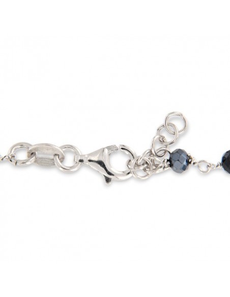 Collana Argento Rodiato Rosario Sfere Blu Notte [2735d595]