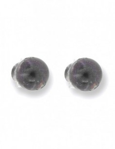 Orecchini Oro Bianco Perla Nera Acqua Dolce 6MM [1428fd38]