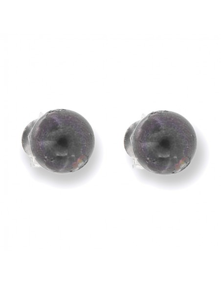 Orecchini Oro Bianco Perla Nera Acqua Dolce 6MM [1428fd38]