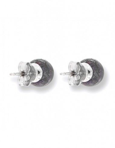 Orecchini Oro Bianco Perla Nera Acqua Dolce 6MM [04df35fe]