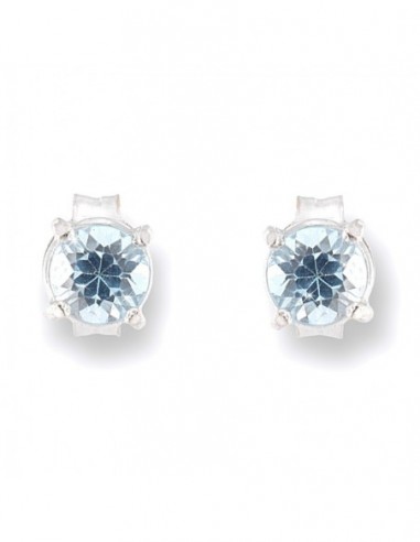 Orecchini Oro Bianco Zirconi Celeste 4,5MM [c85ef92b]