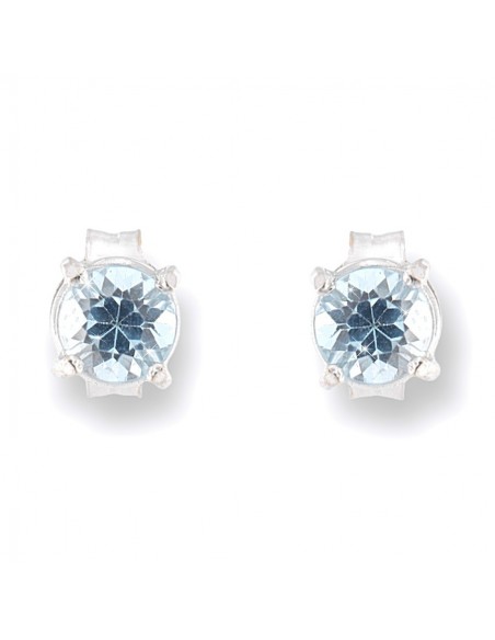 Orecchini Oro Bianco Zirconi Celeste 4,5MM [c85ef92b]