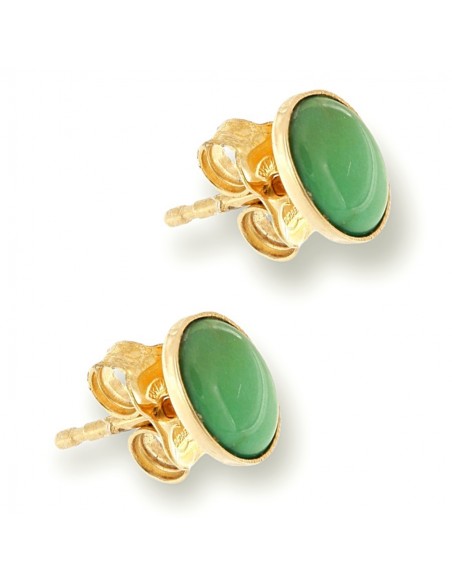 Orecchini Oro Giallo Ovale Turchese [f82b6543]