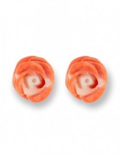 Orecchini Oro Giallo Rosa Di Corallo [6efe33bd]