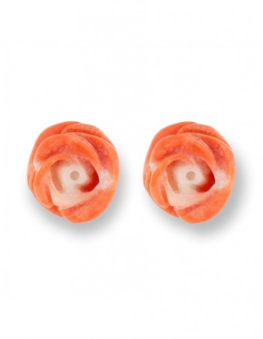 Orecchini Oro Giallo Rosa Di Corallo [6efe33bd]
