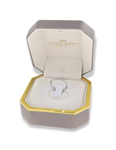 Anello Oro Bianco Eternity 2MM Zirconi Bianchi [0840368b]