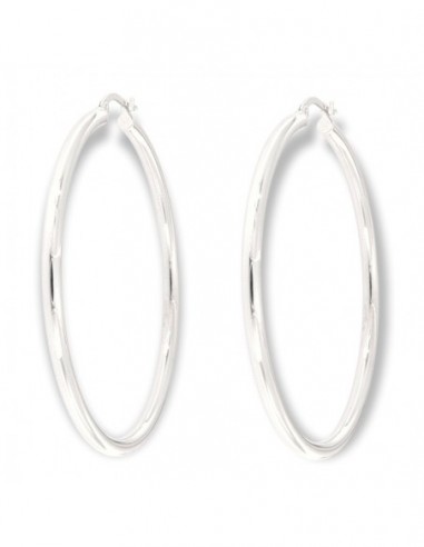 Orecchini Oro Bianco Cerchi Grandi Diametro 55MM [acabce9c]