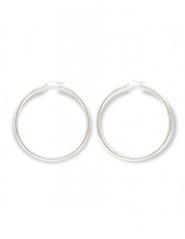 Orecchini Oro Bianco Cerchi Grandi Diametro 55MM [5f0bb05d]